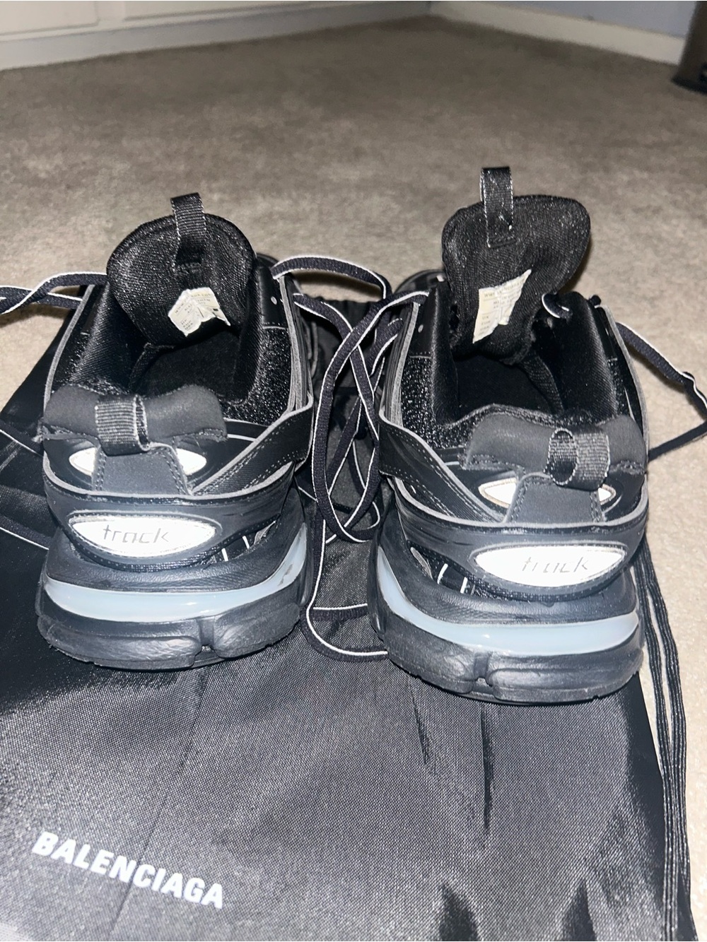 Balenciaga Men's Black and Gray Runner Sneakers - Picture 6 of 7